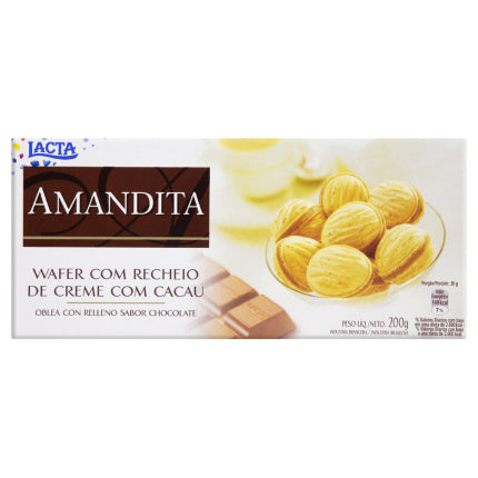 Lacta Amandita Wafer com Recheio de Creme com Cacau 200g